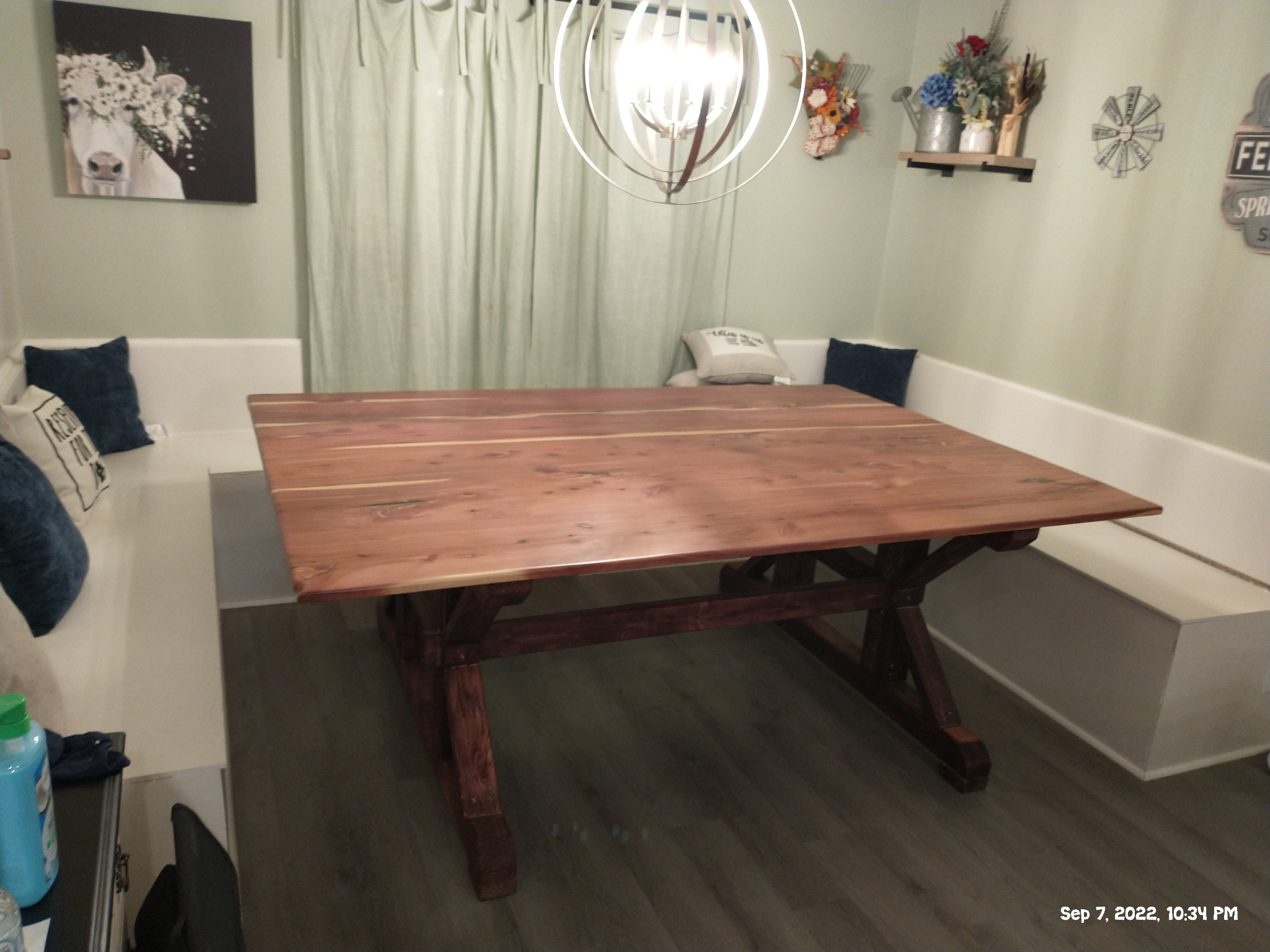 Large handmade wood dining tabletop